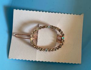 Rose Gold Oval Crystal Hair Clip