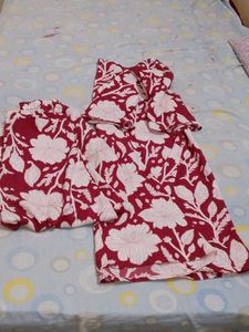 maroon white cord  set teenagers