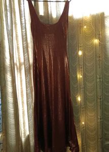 Dark Brown Backless Maxi Dress 15oo