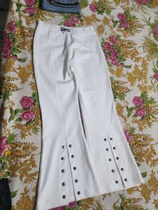White Flared pants