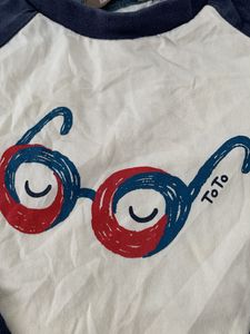 Kids Raglan Tee with Glasses Graphic