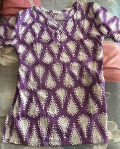 Purple Printed Body-Fit Top
