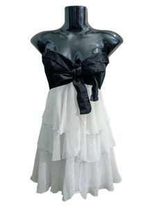 Elegant Bardot Strapless Mini Dress Xs & S