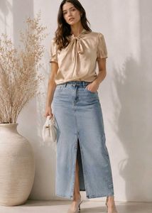 🥂 Champagne Luxe Satin Top — AUTHENTIC MANGO SUIT