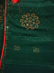 Stunning Embellished Teal Saree