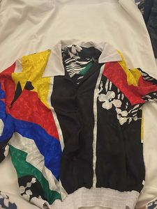 Retro Abstract Print Button-Up Shirt