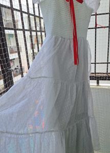 Whimsy white bow cottage core lolita dress