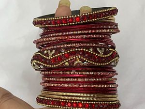 Set of Red & Gold Bangles