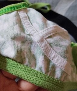 Green Floral Print Bra