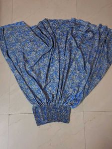 Bohemian Blue Paisley Print Maxi Skirt