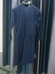 Embroidered Denim Kurta