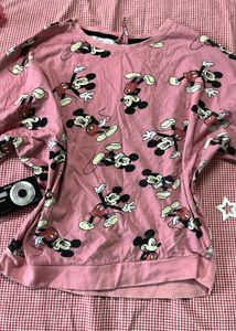 Pink Mickey Mouse Graphic Sweatshirt