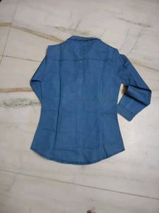 Blue Denim Star Print Shirt