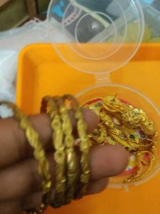 Gold Plated Jewellery Set Combo Pack Bangles Topes