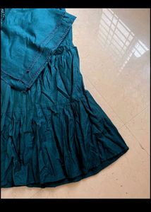 Embroidered Teal Kurta Set