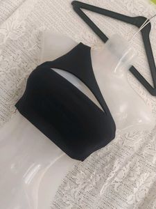Sleek Black Cutout Top
