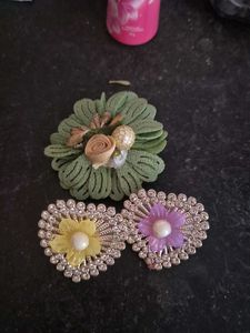 Decorative Flower Brooch Set