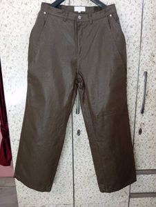 CLOP leather look Wide Leg Pants