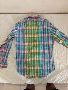 Rare Polo Ralph Lauren Plaid Trim Military Shirt