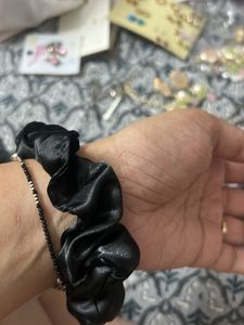 Stylish Watch with Black Scrunchie Band