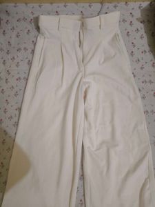 Elegant White Wide-Leg Trousers