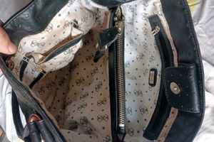 Authentic Guess Black Ostrich Embossed bag
