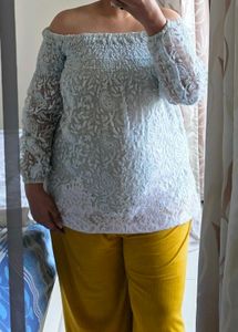 Boho Lace Off-Shoulder Top