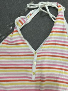 Striped Dress With Beads