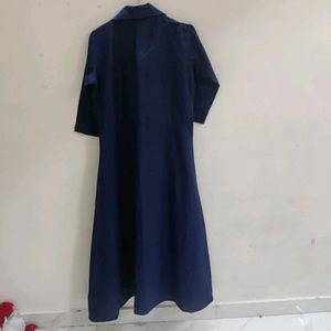 Elegant Blue Kurti with Stylish Buttons