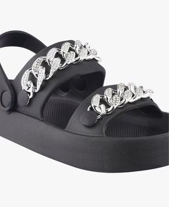 Chunky Embellished Slingback Sandals