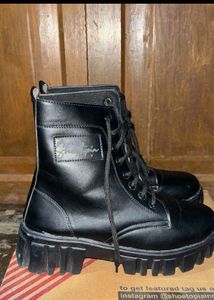 Black Chunky Platform Combat Boots