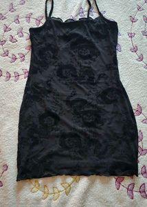 Black Dragon Print Mesh Dress