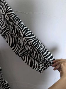 Zebra Print Tiered Midi Dress