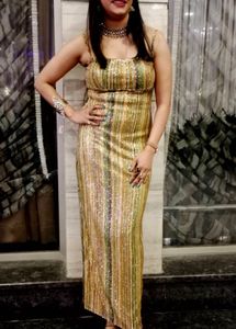 Sparkling Striped Maxi Dress