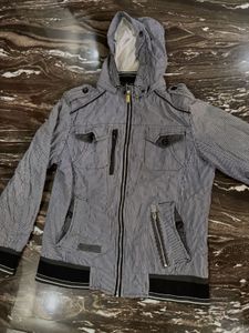 Stylish Striped Hooded Jacket