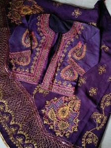 Embroidered Purple Blouse Lehenga,  2 Piece Pair
