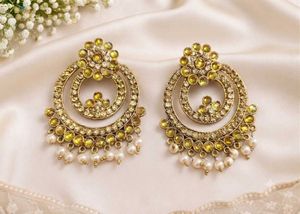 Elegant Pearl & Stone Jhumka Earrings