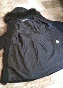 BRAND NEW Fancy Long Overcoat attached fur cap