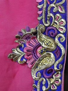 Pink Embroidered Saree