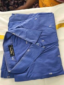 Men's Blue Anchor Print Shirt