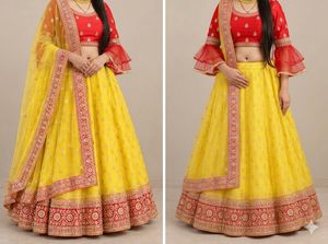 Stunning Yellow & Red Lehenga Choli