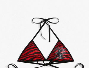 Gothic Skeleton Print Bikini Top