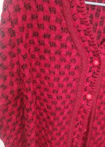 Red Knit Cardigan