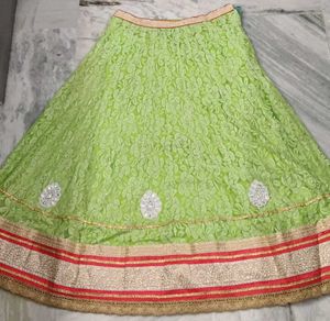 Green Embroidered Lehenga Set