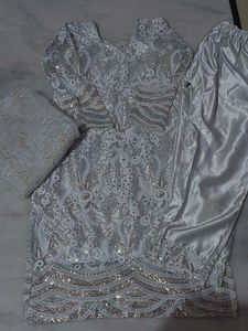 Embroidered Kurta Set with Pants & Dupatta