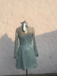 Elegant Lace High Neck Dress