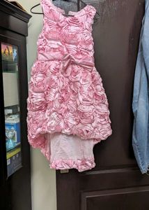 Elegant Pink Ruffled Gown