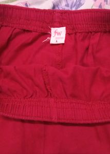 Red Casual Leggings