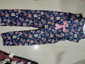 Floral Jumpsuit with Pink Bow