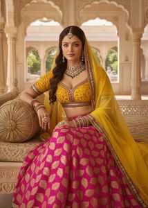 Gorgeous Pink & Gold Lehenga